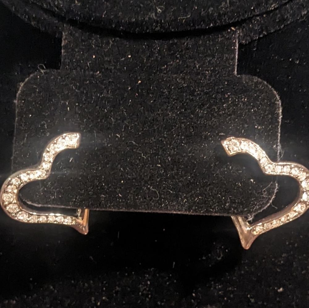 AVON Sterling Silver and Rhinestone Pierced Earrings